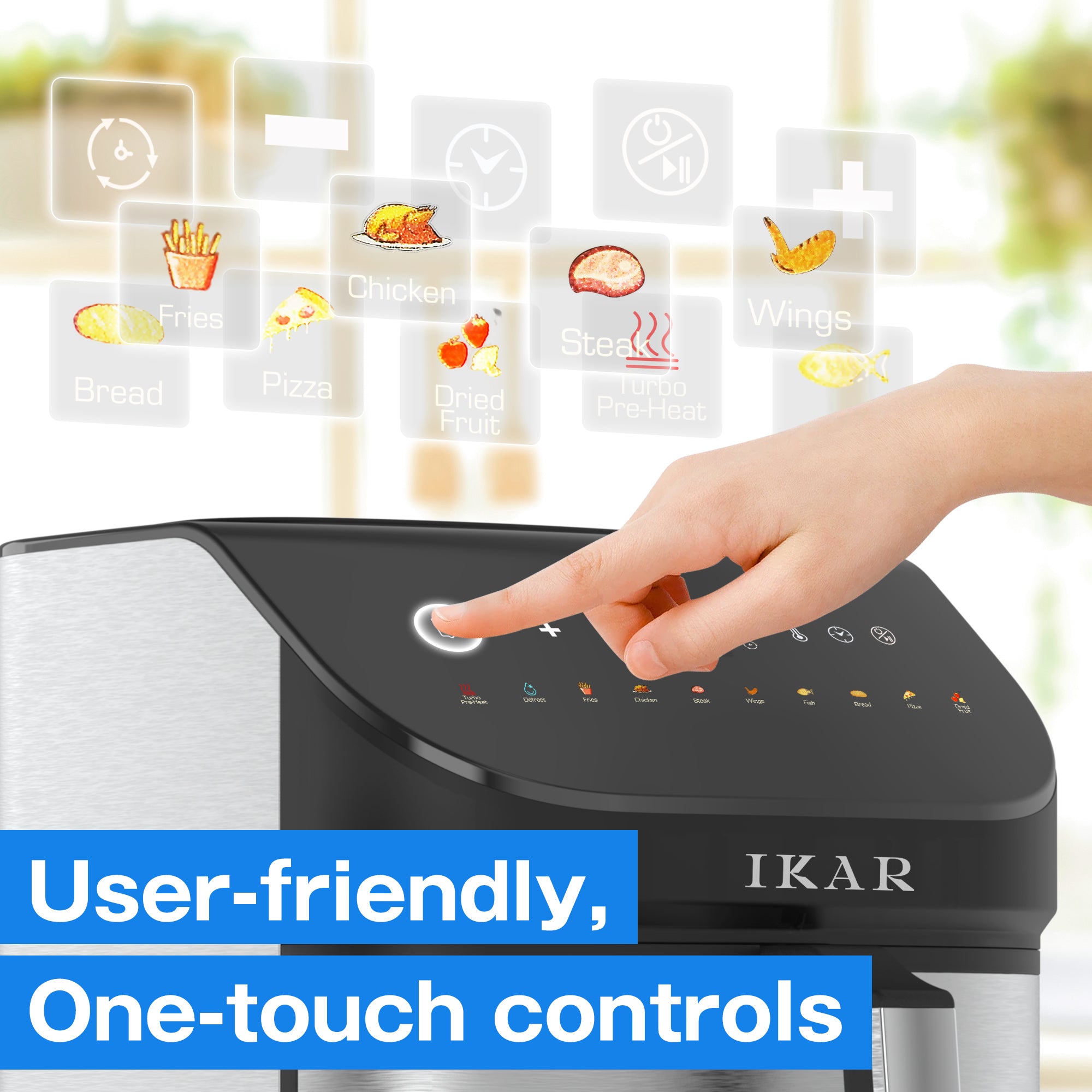 Air Fryer 7.0L 1600W 10-in-1 Functions, Air Fry, Roast, Bake, Broil, Dehydrate, Digital Touchscreen Air Fryers, Nonstick & Dishwasher-Safe Basket, Stainless Steel Air Fryer Oven